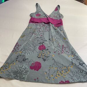 Patagonia Grey Floral Organic Cotton Dress Size Medium